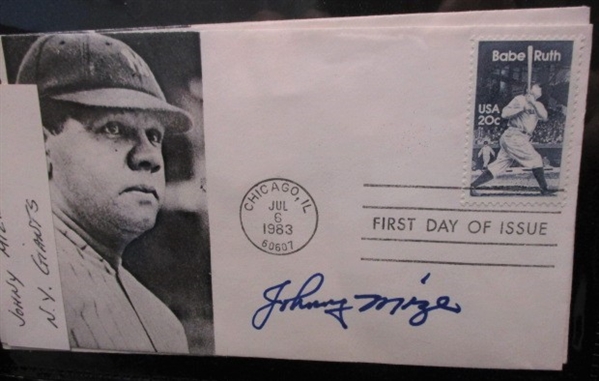 Baseball Players Autographs on Babe Ruth First Day Covers (Est $200-300)