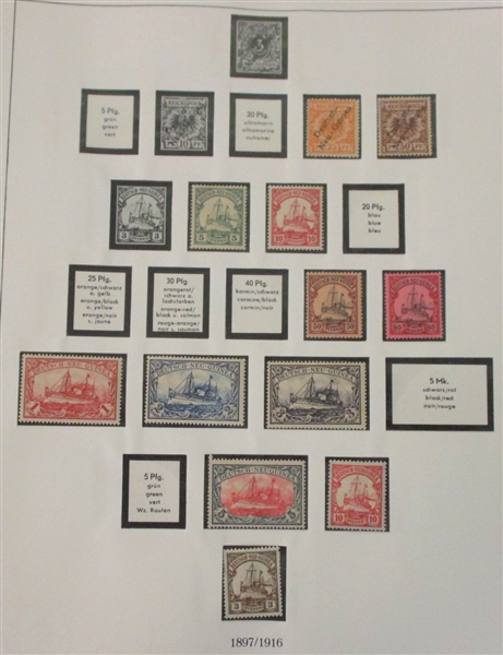 German Colonies/Offices Unused Collection in Lindner Album, Clean! (Est $200-300)