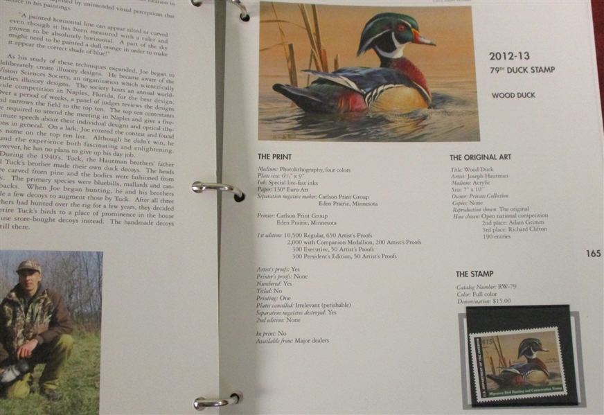 Federal Duck Stamp Collection in 2 Volume Stearns and Fink Duck Stamp Prints 