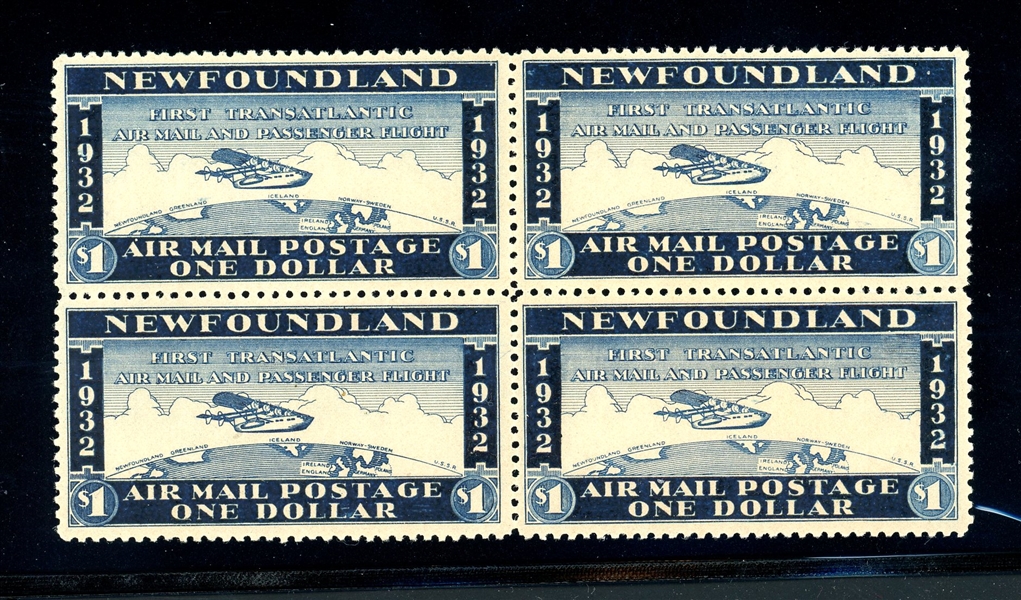 Canada - Newfoundland Unissued Private Airmail Block of 4, MH F-VF (SCV $140)
