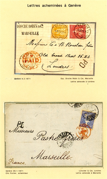 Switzerland Cover Collection, 1870-1 Franco-German War Era (Est $500-1000)