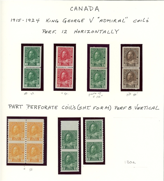 Canada Coil Collection, 1912-1954 - Admirals to QE2 (Est $250-300)