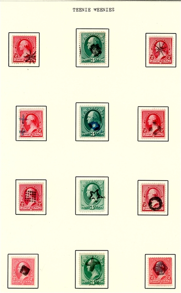 Collection of Tiny Cancels on US Stamps (Est $150-500)