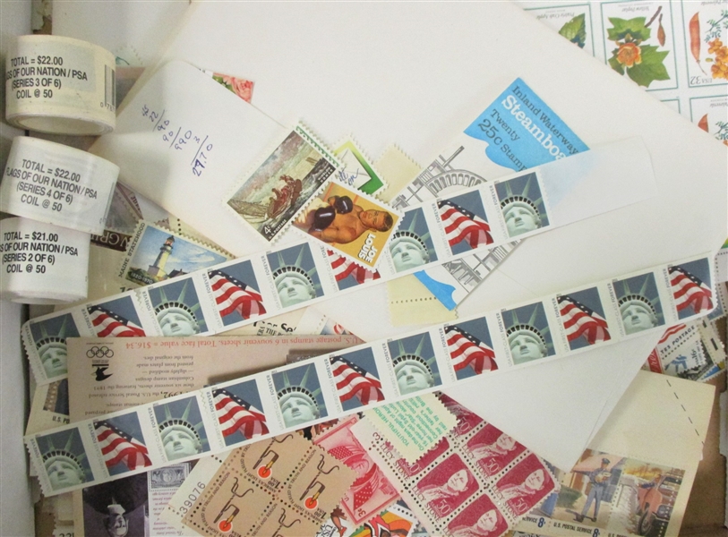 USA Postage in a Pizza Box (Face about $450)