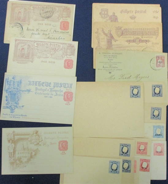 Azores Early Postal Stationery Group (Est $75-100)