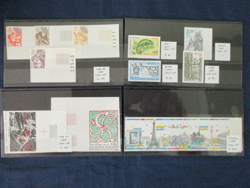 France MNH Imperf Singles and Sets, 1970-1990's (€3585)