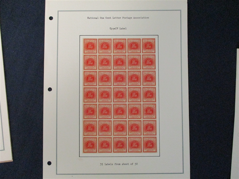 National One Cent Letter Stamp, with Stamped Letters (Est $40-60)