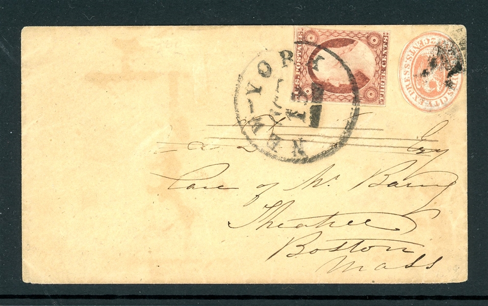 Boyd's City Express Cover, New York 1856, 2021 Crowe Cert (SCV $400)