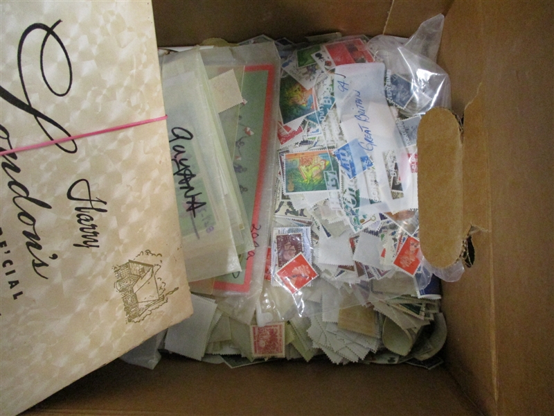 2 Medium Boxes with 1000's of Stamps - OFFICE PICKUP ONLY!