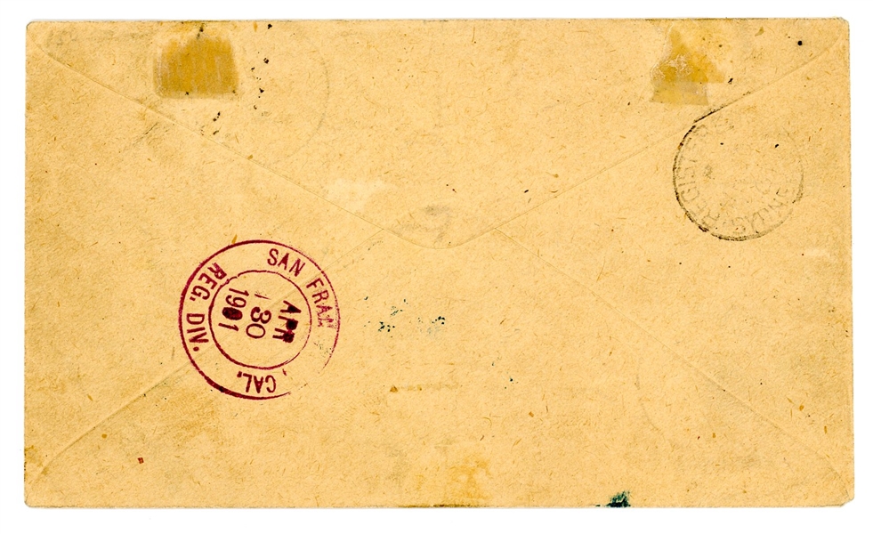Marshall Islands Scott 13-21 on Registered Cover, 1901 (Est $90-120) 
