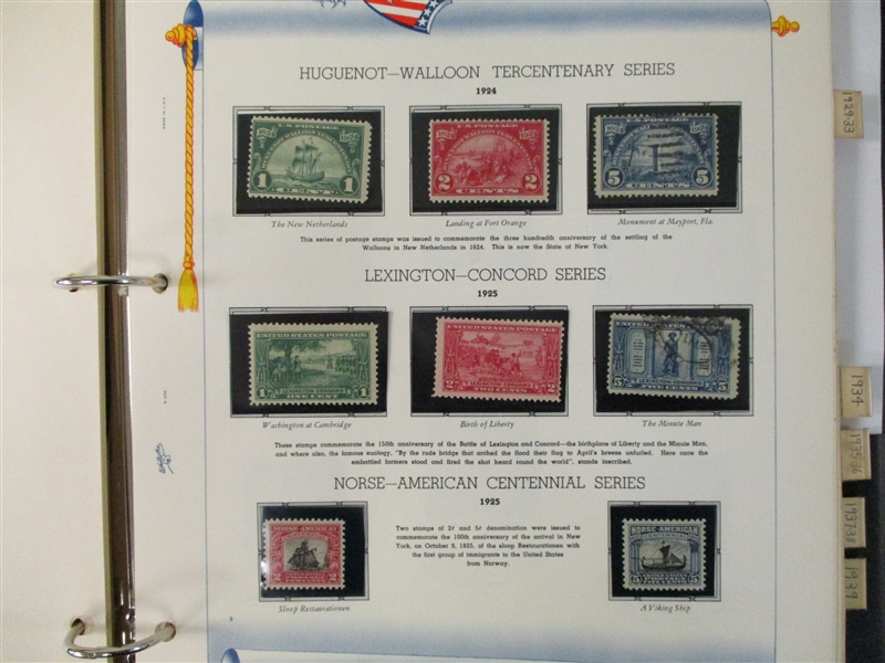 USA Commemorative Collection on White Ace Pages to 1939 (Est $175-250)