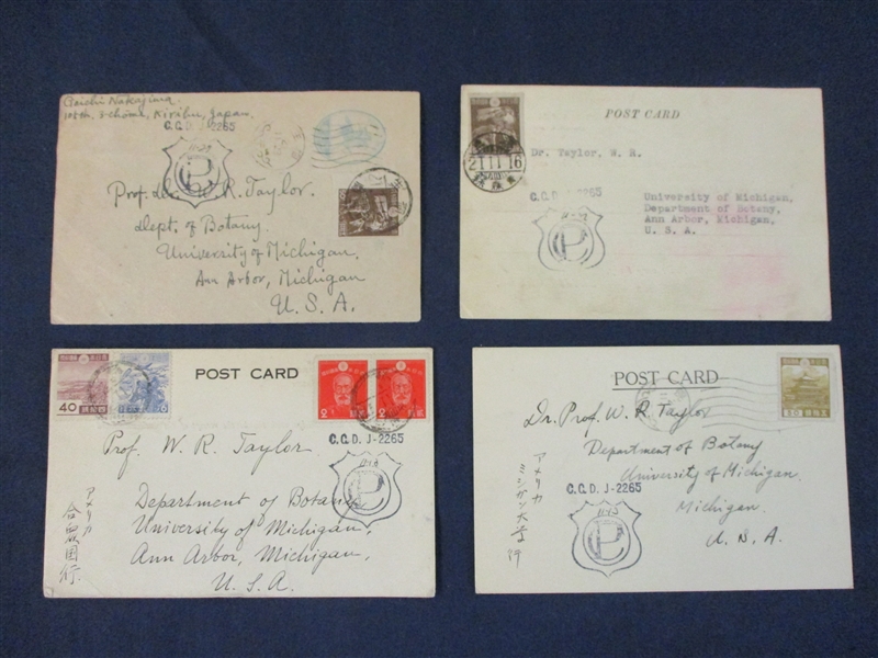 Japan Post WW2 Police Censored Covers/Cards (Est $100-120)