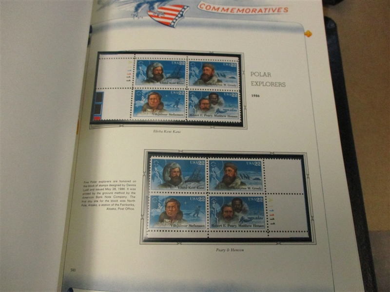 USA 9 Volume Commemorative Plate Block Collection in White Ace Albums (Est $500-700)