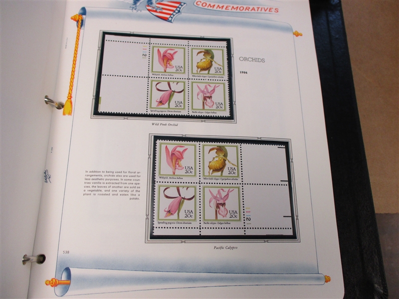 USA 9 Volume Commemorative Plate Block Collection in White Ace Albums (Est $500-700)