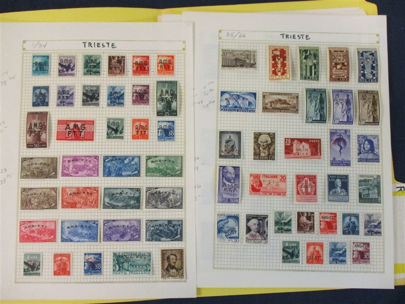 Italy Trieste Mostly Unused Collection, 1947-1954 (SCV $3000)