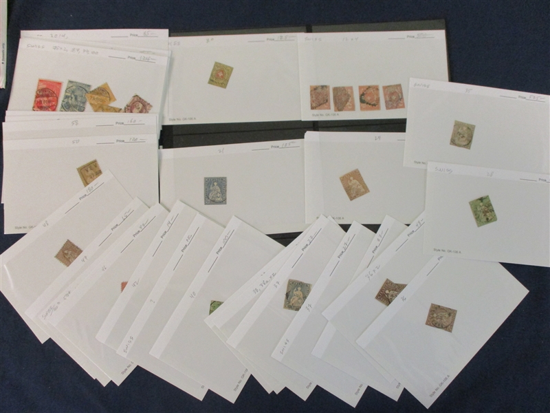 Switzerland Group of Early Used Issues (Est $400-600)