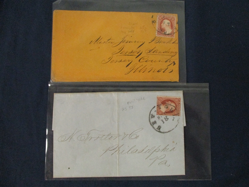 USA 19th Century Cover Group with Scott 25 or 26A Frankings (Est $150-200)