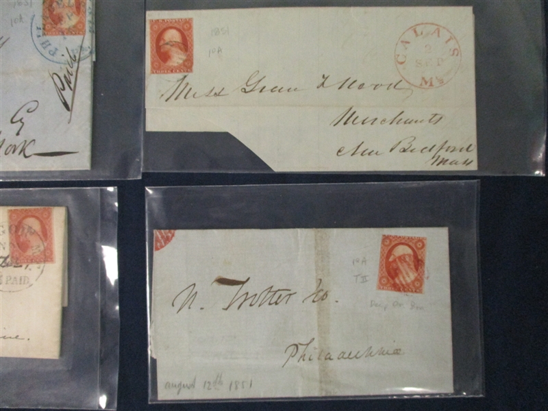USA 19th Century Covers with Scott 10A (Est $150-200)
