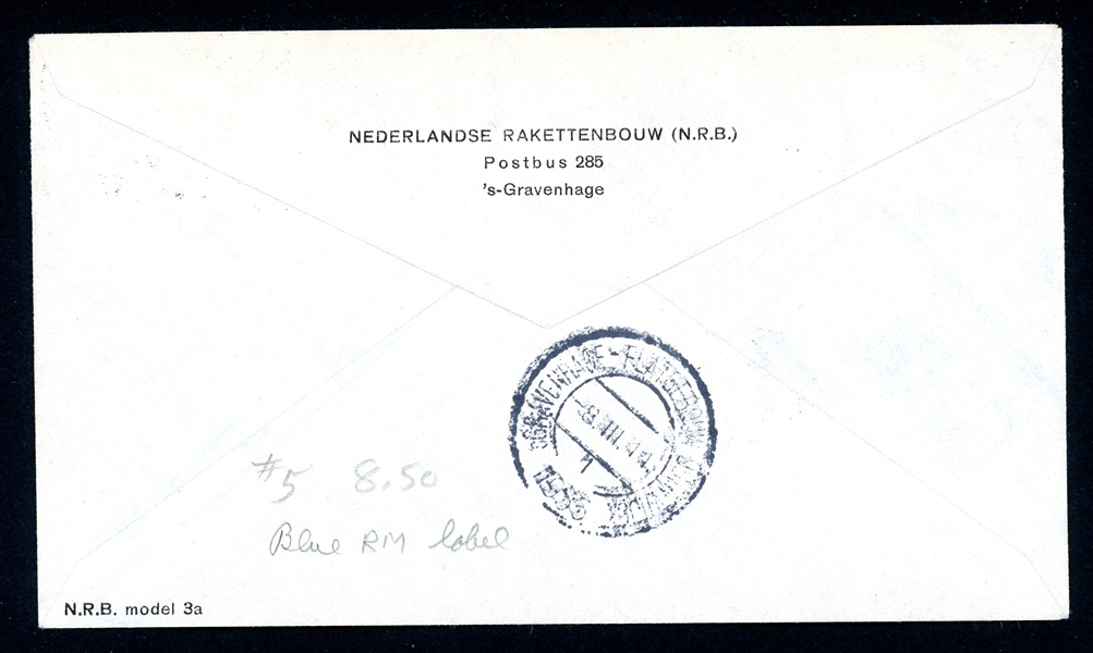 Netherlands 1935 Rocket Mail Cover, Signed Zucker (Est $60-90)