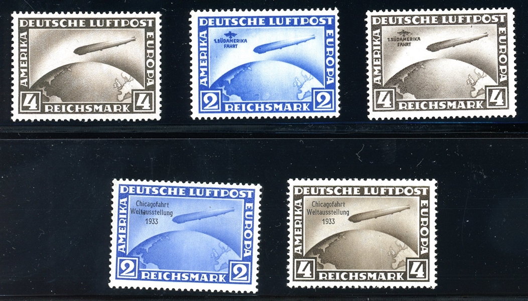 Germany Scott C35//C42 Unused Zeppelins (SCV $1119)