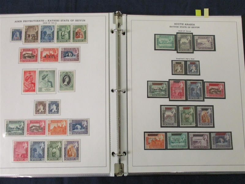 Aden Mint/Used Collection on Homemade Pages (Est $150-250)