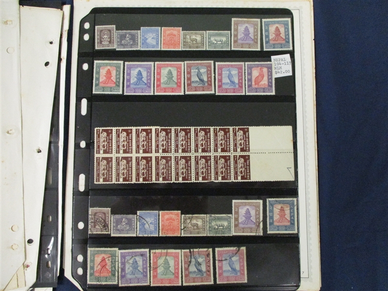 Nepal Collection on Minkus Pages to 1960's (Est $350-450)