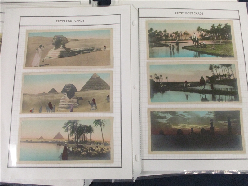 Postcard and Cigarette Card Group Neatly Mounted (Est $200-250)