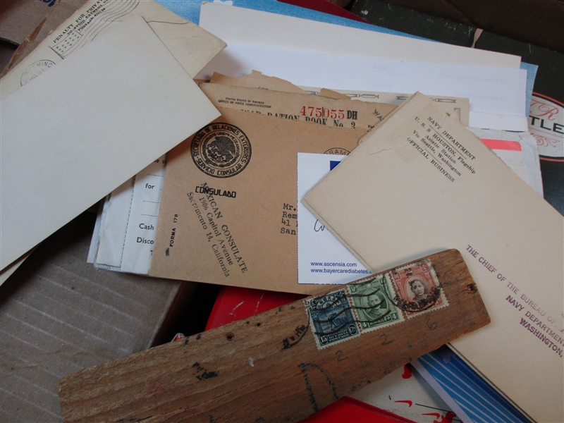 Large Box Holding Shoeboxes Filled with Stamps (Est $90-120)