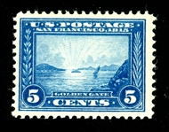 USA Scott 399 MNH, F-VF, 5¢ Pan-Pacific Perf 12 (SCV $160)
