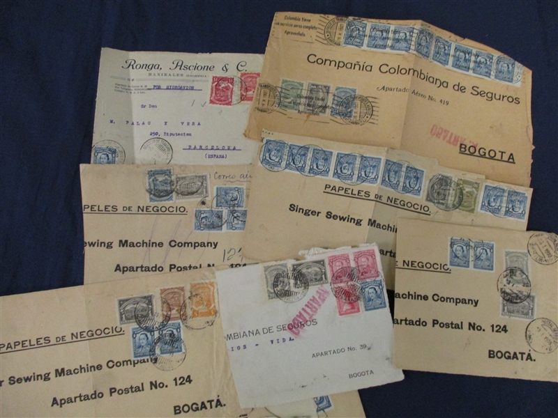 Colombia Scadta Frankings on Mostly Cover Fronts (Est $100-150) 