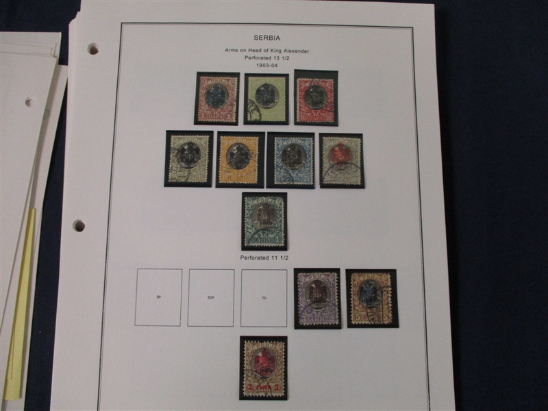 Serbia Mostly Unused Collection, 1866-1940's (Est $500-600)