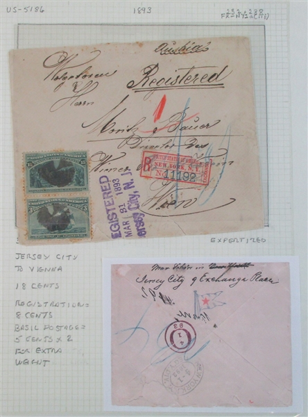 1893 Columbian Issues on Cover, 6 Different (Est $120-150)