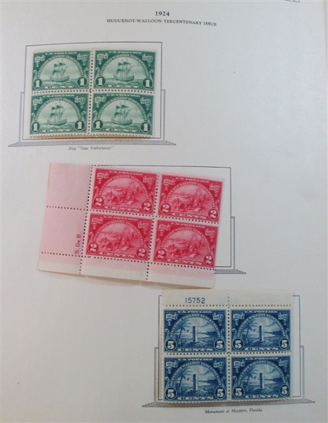 US Mostly Mint Old-Tyme Block of 4 Collection to 1952 (Est $450-600)