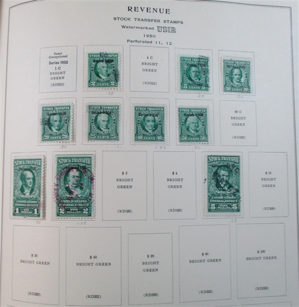 USA Revenue Collection in Scott Specialty Album (Est $400-600)