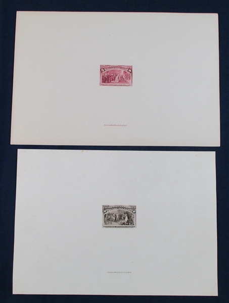 USA Scott 230-245 Columbians - Complete Set of Large Die Proofs (SCV $7000)