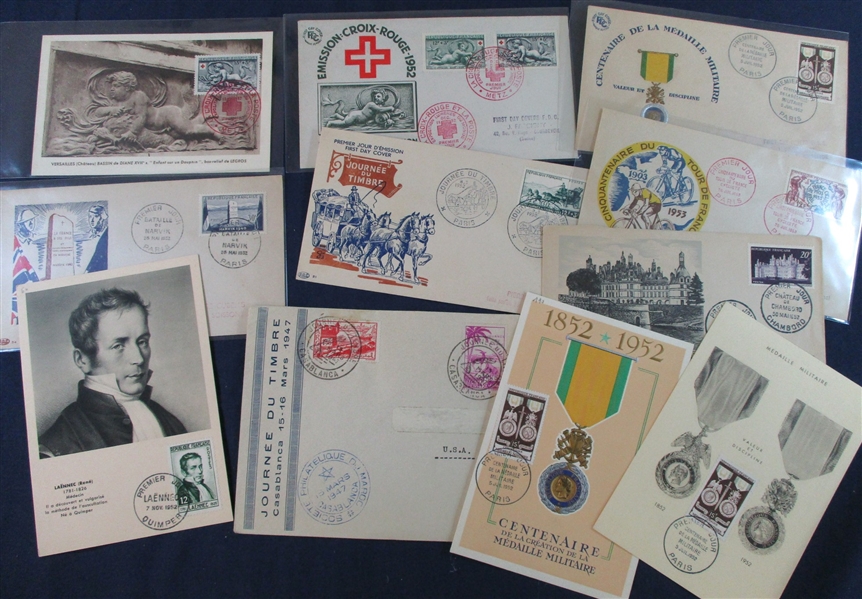 France First Day Cover Group, 1952//1978 (Est $150-200)