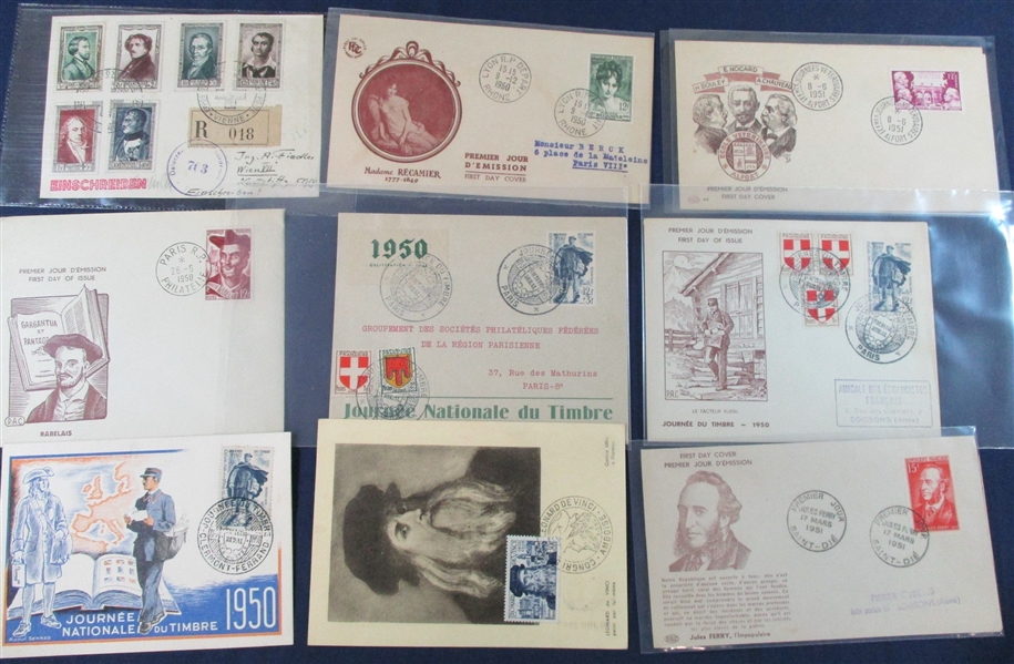 France First Day Cover Group, 1950-1951 (Est $150-200)