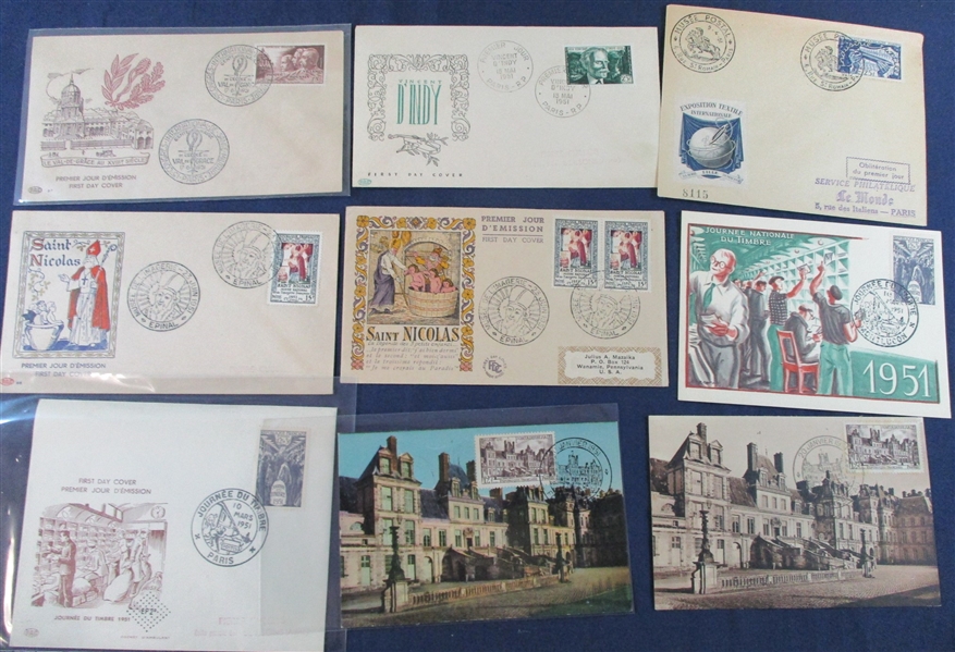 France First Day Cover Group, 1950-1951 (Est $150-200)