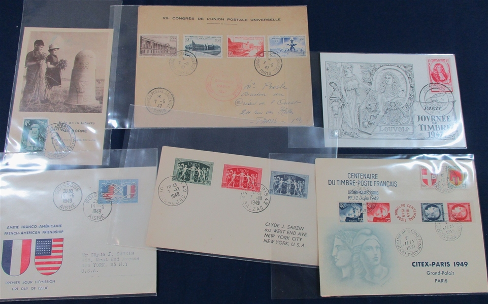 France First Day Cover Group, 1947-1949 (Est $100-150)