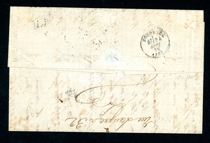 France 1871 Folded Letter Narbonne to Bordeaux (Est $200-250)