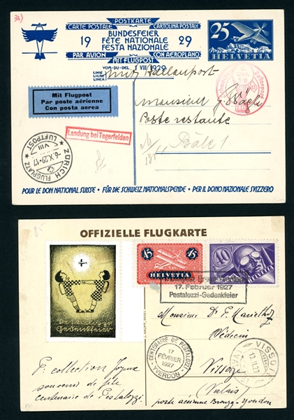 Switzerland Flight Covers and Cards, 7 Different (Est $120-150)