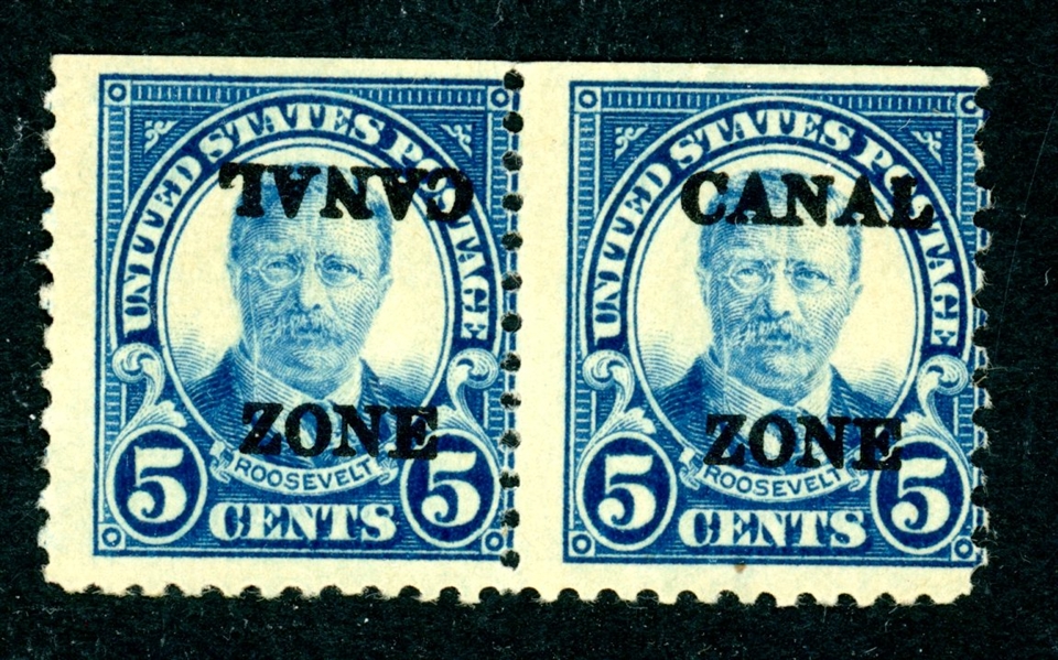 Canal Zone Scott 86b MLH Fine, CANAL Inverted in Pair (SCV $950)
