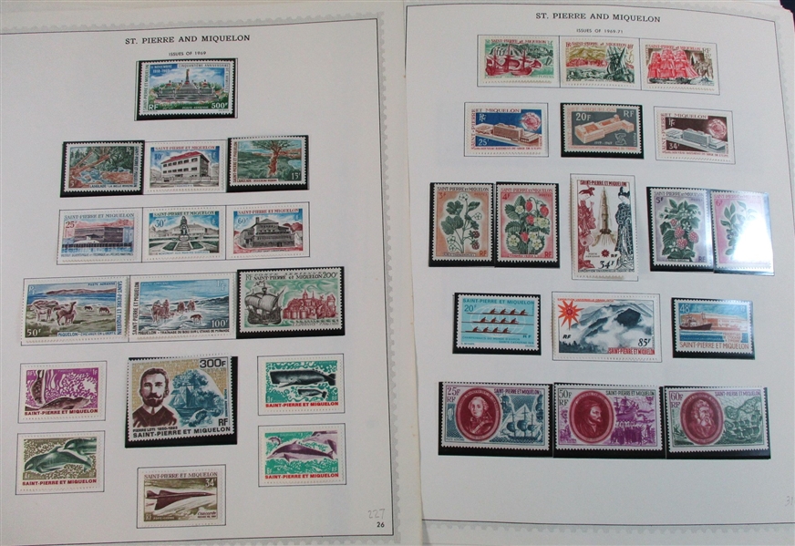 St Pierre et Miquelon Mint Collection on Minkus Pages, 1942-2014 (SCV $3500+)