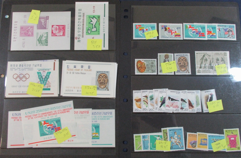 Korea All Different Unused Sets & Souvenir Sheets (SCV $360)