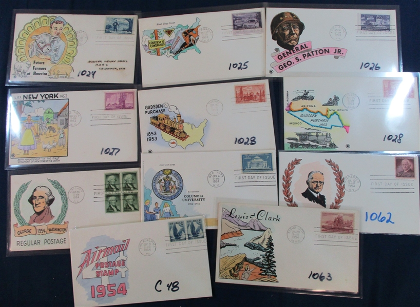 Group of Knoble Hand-Painted First Day Covers (Est $300-400)