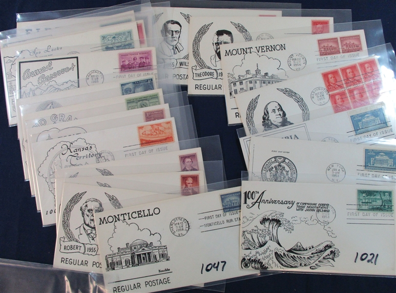Group of Knoble Hand-Painted First Day Covers (Est $300-400)