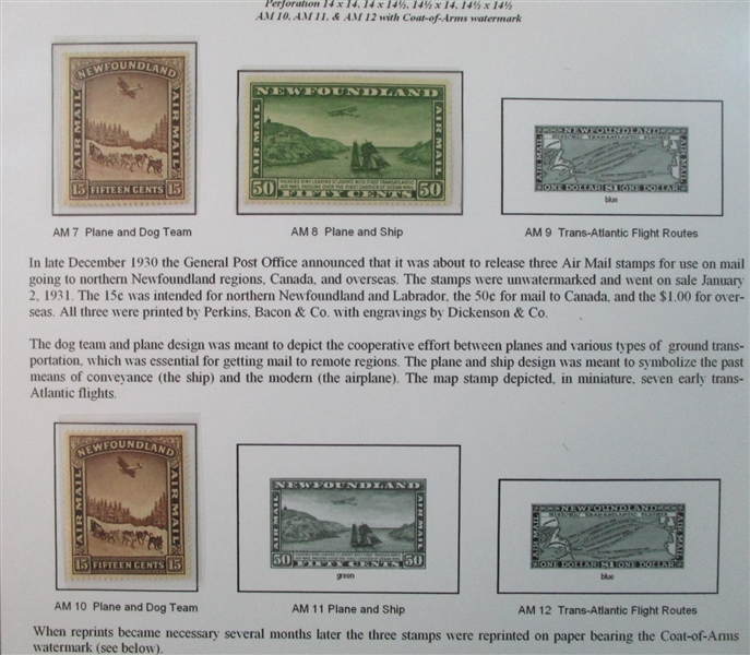 Newfoundland Collection on Terra Nova Pages (Est $1500-2000)