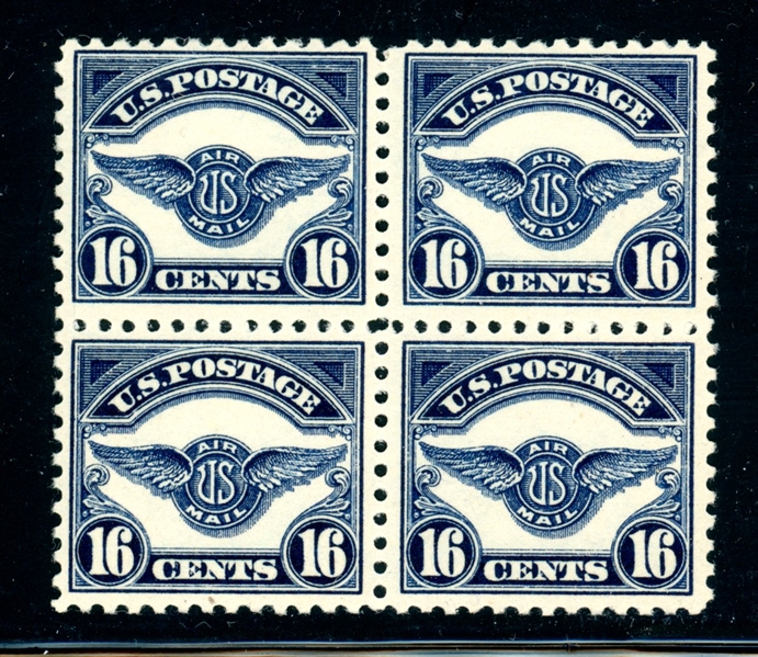 USA Scott C5 MNH Block/4, F-VF, 16¢ Emblem (SCV $480)