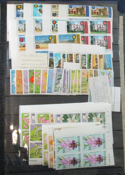 Barbados Mint Collection on Homemade Pages, 1938-1970's (Est $300-400)