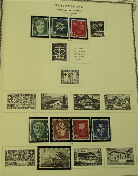 Switzerland Mostly Used Collection in Scott Specialty with Slipcase to 1995 (Est $100-150)
